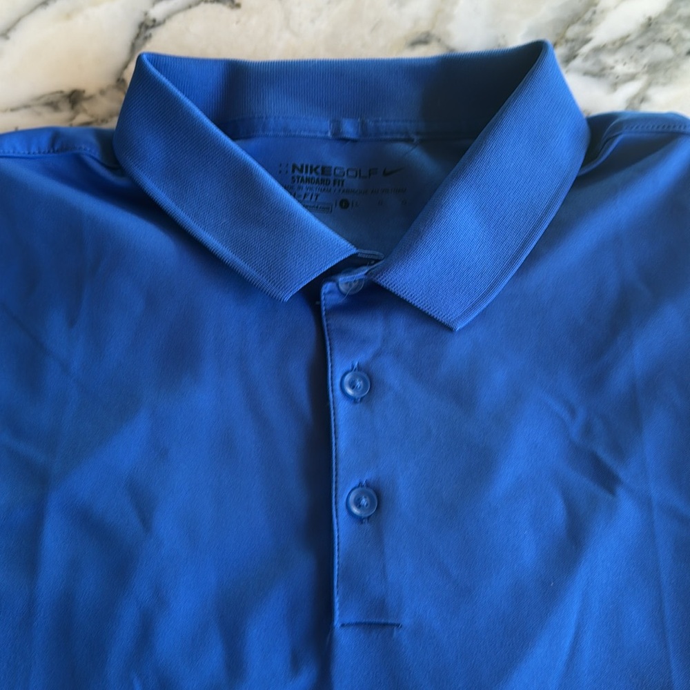 Nike Blue Golf Performance Standard Dri-Fit Polo Shirt Mens size Large - Picture 7 of 10
